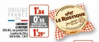 Coccinelle Supermarché Camembert Le Rustique offre