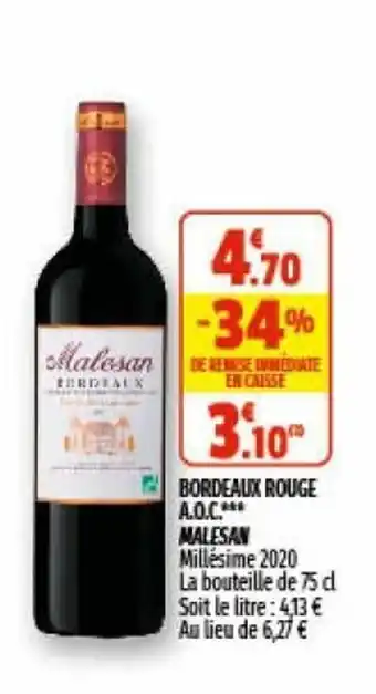 Coccinelle Supermarché Bordeaux Rouge offre