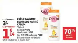 Auchan Cadum Crème lavante beurre de karité offre