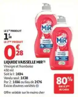 Auchan MiR Liquide vaisselle offre