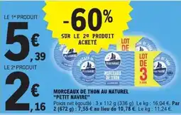 E.Leclerc PETIT NAVIRE MORCEAUX DE THON AU NATUREL offre