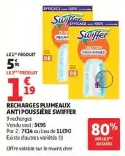Auchan Swiffer Recharges plumeaux anti poussière offre