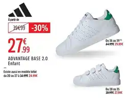 Intersport adidas ADVANTAGE BASE 2.0 Enfant offre