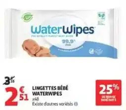 Auchan Waterwipes Lingettes Bébé offre
