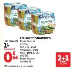 Auchan Natur'Nes Courgettes offre