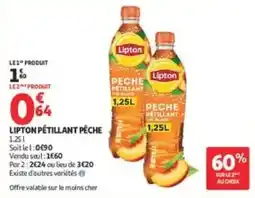 Auchan Lipton Pétillant Pêche offre