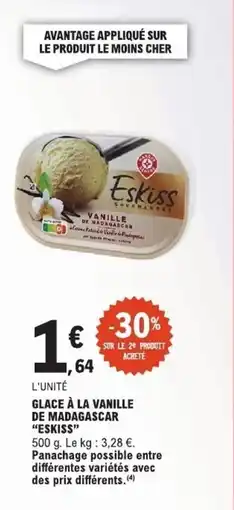 E.Leclerc Eskiss Glace à la vanille de Madagascar offre