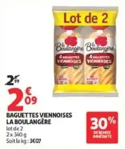 Auchan LA BOULANGÈRE BAGUETTES VIENNOISES offre