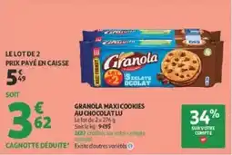 Auchan LU Granola Maxi Cookies offre