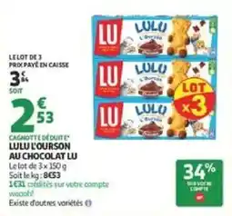 Auchan LU LULU L'OURSON AU CHOCOLAT offre
