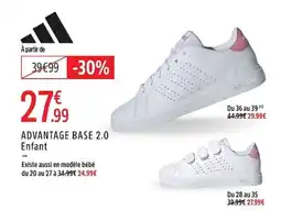 Intersport adidas ADVANTAGE BASE 2.0 Enfant offre