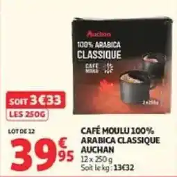 Auchan Auchan Café moulu 100% Arabica classique offre