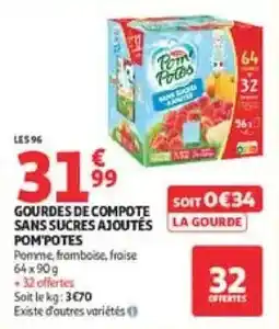 Auchan Pom'Potes Gourdes de compote offre
