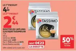 Auchan TASSIMO DOSETTES DE CAFÉ LONG CLASSIQUE offre
