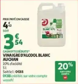 Auchan AUCHAN VINAIGRE D'ALCOOL BLANC offre