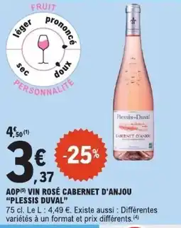 E.Leclerc Plessis-Duval VIN ROSÉ CABERNET D'ANJOU offre