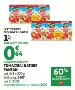 Auchan PANZANI TOMACOULI NATURE offre