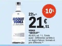 E.Leclerc ABSOLUT VODKA offre