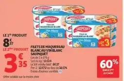 Auchan SAUPIQUET Filets de Maquereau Blanc offre