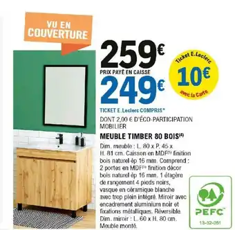 E.Leclerc Brico Meuble Timber 80 Bois offre
