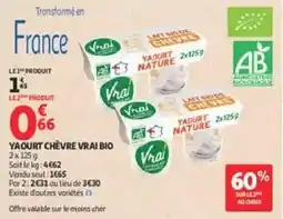 Auchan Vrai Yaourt Chèvre offre