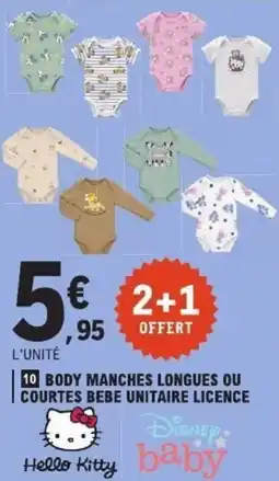 E.Leclerc Hello Kitty body manches longues ou courtes offre