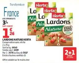 Auchan Herta Lardons Nature offre