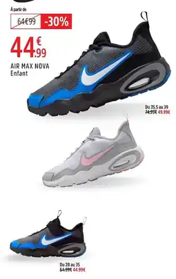 Intersport Nike air max nova enfant offre
