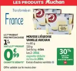 Auchan Mousse Liégeoise Vanille Auchan offre