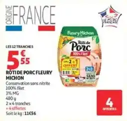 Auchan Fleury Michon Rôti de Porc offre