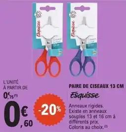 E.Leclerc Esquisse Paire de ciseaux 13 cm offre