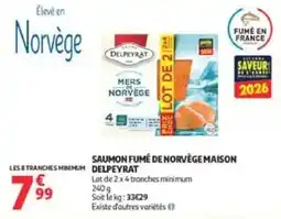 Auchan DELPEYRAT SAUMON FUMÉ DE NORVÈGE MAISON offre