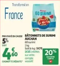 Auchan Auchan Bâtonnets de surimi offre