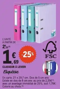 E.Leclerc Esquisse CLASSEUR À LEVIER offre