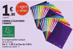 E.Leclerc EXACOMPTA CHEMISE À ÉLASTIQUES 3 RABATS offre