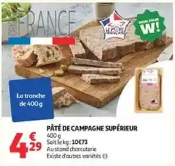 Auchan PÂTÉ DE CAMPAGNE SUPÉRIEUR offre