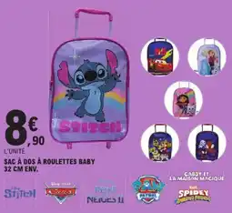 E.Leclerc Stitch Sac à dos à roulettes baby offre
