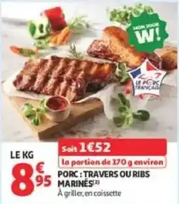 Auchan PORC TRAVERS OU RIBS offre