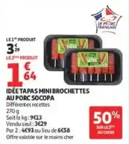 Auchan Socopa Mini Brochettes au Porc offre