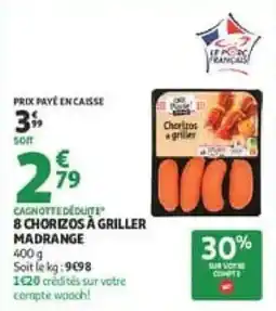 Auchan Madrange Chorizos à griller offre