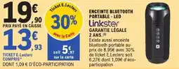 E.Leclerc Linkster enceinte bluetooth portable - led offre