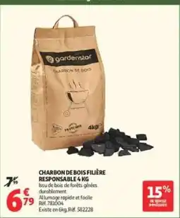 Auchan gardenstar CHARBON DE BOIS offre