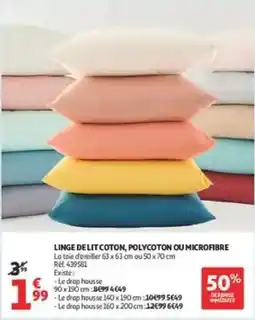 Auchan LINGE DE LIT COTON POLYCOTON OU MICROFIBRE offre