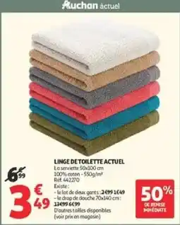 Auchan Linge de toilette actuel offre