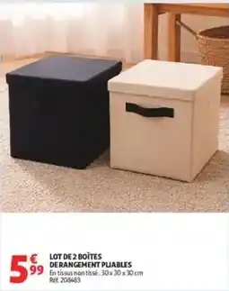 Auchan LOT DE 2 BOÎTES DE RANGEMENT PLIABLES offre