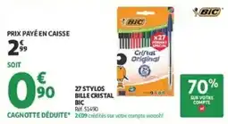 Auchan BIC 27 Stylos Bille Cristal offre