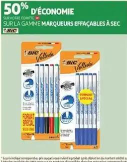 Auchan BIC Velleda marqueurs effaçables à sec offre