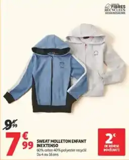 Auchan INEXTENSO SWEAT MOLLETON ENFANT offre