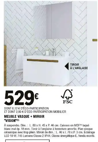 E.Leclerc Brico Meuble Vasque + Miroir offre