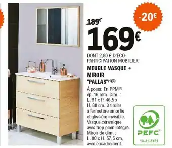 E.Leclerc Brico Meuble Vasque + Miroir offre